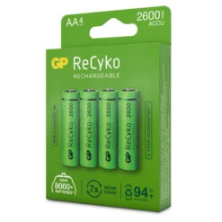GP ReCyko AA-batteries 2600mAh 4-pack -Jaktutstyrsbutikk gp batterier gp recyko aa batteries 2600mah 4 pack green 2
