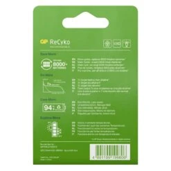 GP ReCyko AA-batteries 2600mAh 4-pack -Jaktutstyrsbutikk gp batterier gp recyko aa batteries 2600mah 4 pack green 3